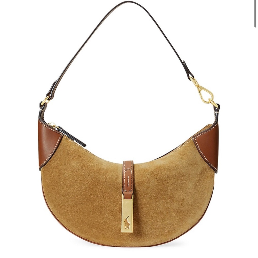 Ralph Lauren Polo ID Suede Mini Shoulder Bag
